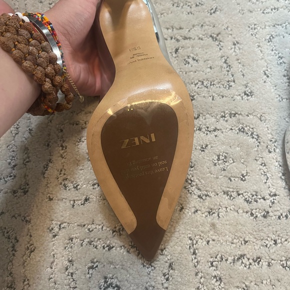 Inez Alta Silver Metallic Heels - Picture 4 of 7